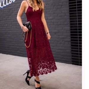 Astr the label burgundy lace dress xs s 0 2